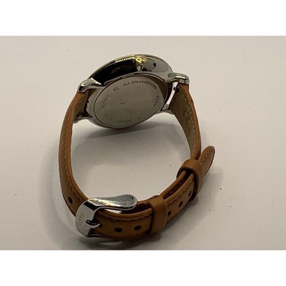 Fossil ES53487 Unisex Brown Leather Analog Beige Dial Quartz Wrist Watch RU155 - Picture 10 of 11